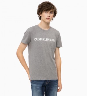 Pánské tričko OU36 šedá - Calvin Klein