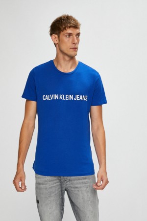 Pánské tričko OU37 modrá - Calvin Klein