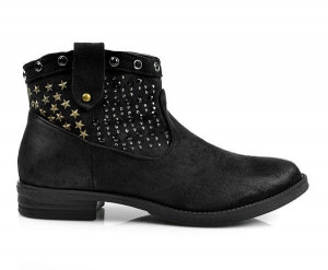 Skvělé černé kotníčkové boty s hvězdičkami