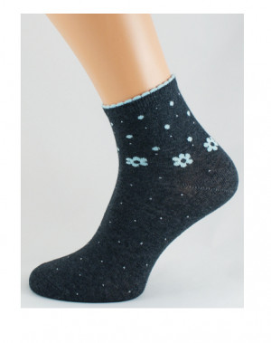 Dámské vzorované ponožky Bratex Ona Classic 0136  bílá 39-41