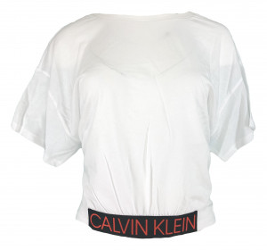 Dámské triko s krátkým rukávem KW0KW00726 bílá - Calvin Klein bílá s potiskem