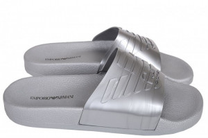 Pantofle X4PS02 stříbrná - Emporio Armani stříbrná