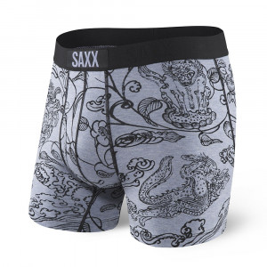 Pánské boxerky SAXX Ultra Tattoo Dragon šedočerná
