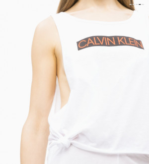 Dámský Tank Top KW0KW00698 bílá - Calvin Klein bílá s potiskem