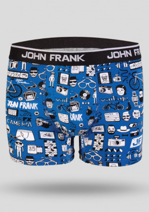 Pánské boxerky John Frank JFBD216  L Modrá