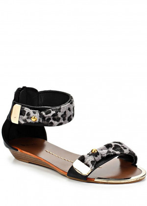 Černé leopardí sandálky Timeless Sarah