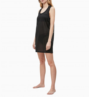 Plážové šaty KW0KW00788-BEH černá - Calvin Klein černá