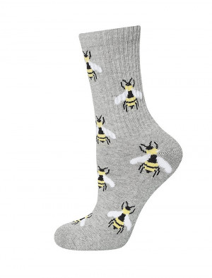 Vzorované dámské ponožky Soxo Polofroté 1173 šedá 35-40