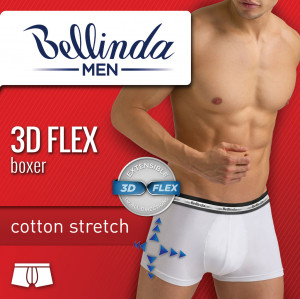 Pánské boxerky 3D FLEX BOXER - BELLINDA - bílá