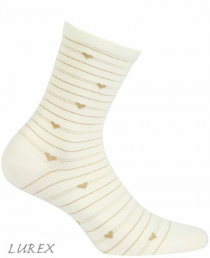 Dámské vzorované ponožky MIYABI   krémová uni velikost
