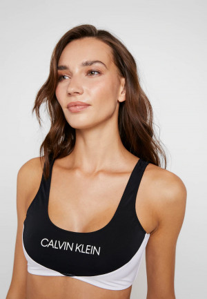 Vrchní díl plavek KW0KW00839-BEH černobílá - Calvin Klein černo-bílá