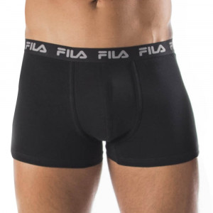 2-pack černých boxerek s černou gumou FILA