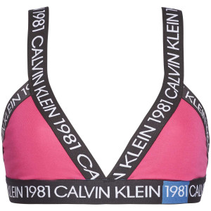 Podprsenka bez kostice QF5447E-8ZK růžovočerná Calvin Klein růžovo/černá