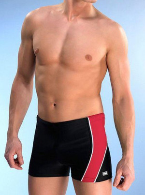 Pánské plavky Michael - Gwinner černá s červenou