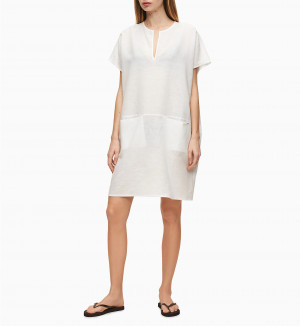 Plážové šaty KW0KW01023-YCD bílá - Calvin Klein bílá