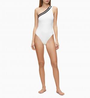 Jednodílné plavky KW0KW00983-YCD bílá - Calvin Klein bílá