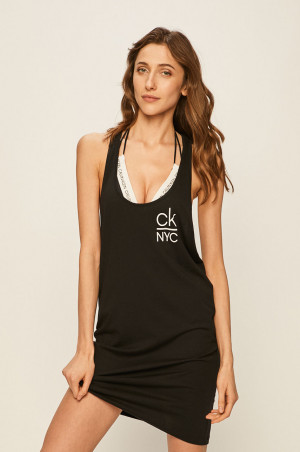 Plážové šaty KW0KW01020-BEH černá - Calvin Klein černá