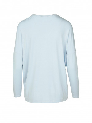 Dámské triko na spaní QS6409E-GR4 modrá - Calvin Klein modrá