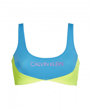 Vrchní díl plavek KW0KW00898-CEU modrožlutá - Calvin Klein modro-žlutá