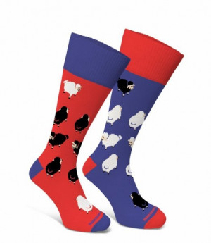 Sesto Senso Finest Cotton Duo Beránci Ponožky 43-46 červeno-modrá