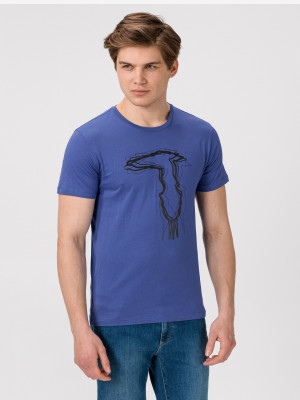 Tričko Trussardi T-Shirt Pure Cotton Regular Fit Modrá