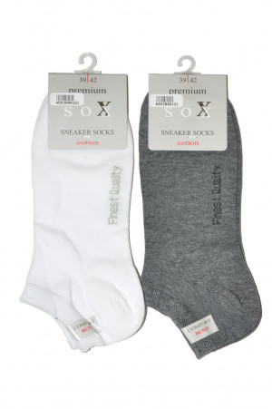 Pánské kotníkové ponožky WiK 16401 Premium Cotton bílá 39-42