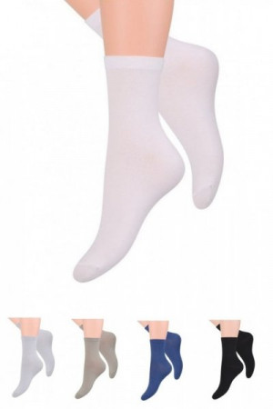 Steven 031 Dámské bavlněné ponožky 35/38 bílá