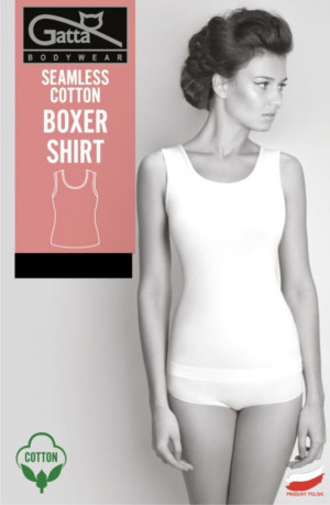 Dámská košilka/tílko - Seamless Cotton Boxer Shirt bílá