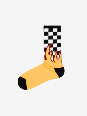 Flame Check Ponožky Vans Černá