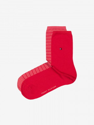 Small Stripe Sock Ponožky 2 páry Tommy Hilfiger Červená