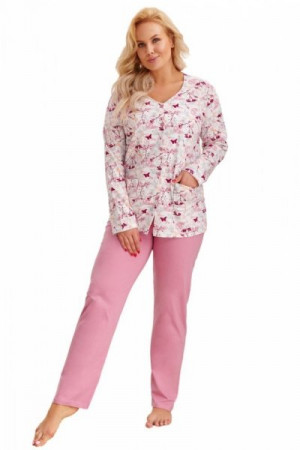 Taro Fabia 2126 Z'20 Dámské pyžamo plus size XXL ecru-korálová
