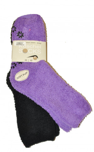 Dámské ponožky WiK Soft 37421 ABS A'2 fialová-černá 35-42