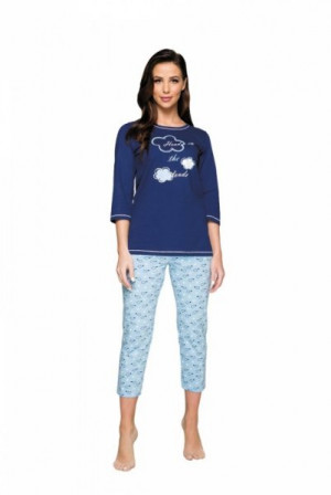 Regina 924 Dámské pyžamo plus size XXL tmavě modrá