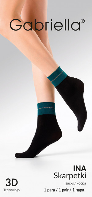 Dámské ponožky Gabriella 704 Ina nero-emerald univerzální