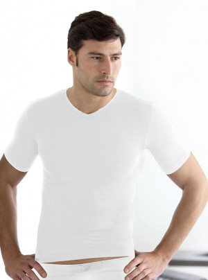 Pánské triko bezešvé T-shirt V mezza manica Intimidea