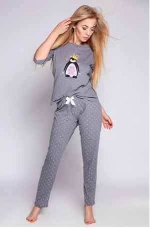 Sensis Pinguino Dámské pyžamo XL grafitový melanž