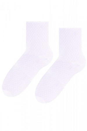 Steven 125-008 Dámské ponožky 35-37 bílá/kosočtverec