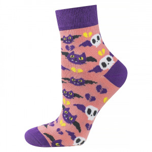 Dámské ponožky SOXO GOOD STUFF - Batman kočka růžová/fialová 35-40