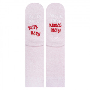 Ponožky SOXO životní instrukce BN - Svátky, Vánoce růžová 35–40