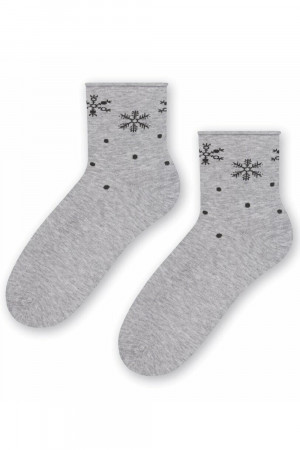 Dámské vánoční ponožky Steven 099-660 světle šedá 35-37