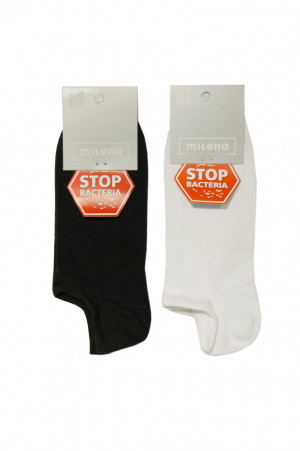 Pánské mini ponožky STOP bacteria 0538 - Milena bílá 41/43