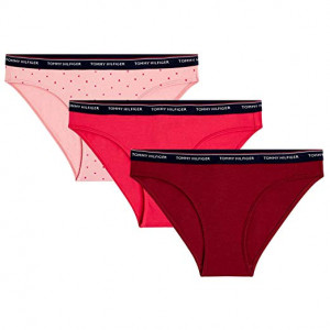 Kalhotky 3pcs UW0UW01385-079 růžovočervená - Tommy Hilfiger růžová-červená
