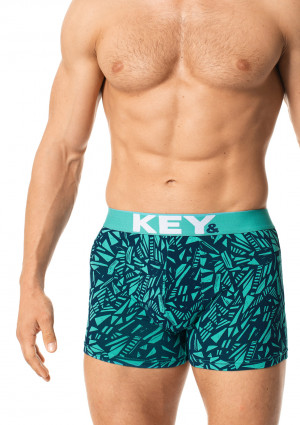 Pánské boxerky Key MXH 424 A20 mátová-tmavě modrá