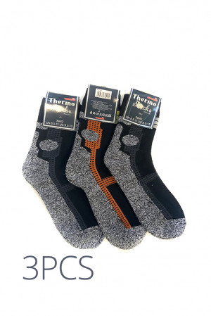 Hrubší termo ponožky 3pcs unisex 70510 šedočerná - Gemini šedo-černá 39-42