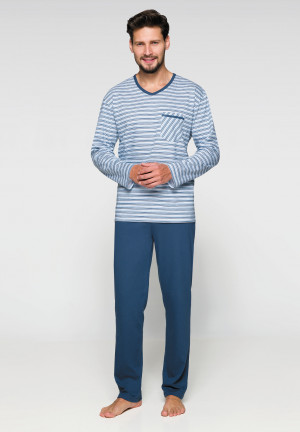 Pánské pyžamo 575 - Regina modro-bílá