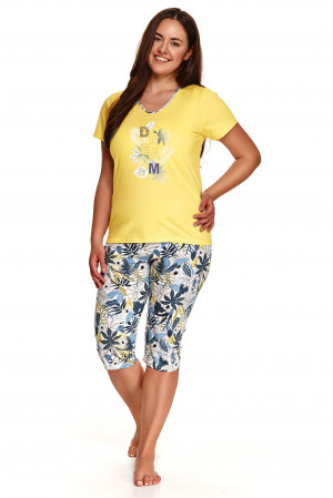 Dámské pyžamo Taro Donata 2186 kr/r 2XL-3XL L'21 žlutá