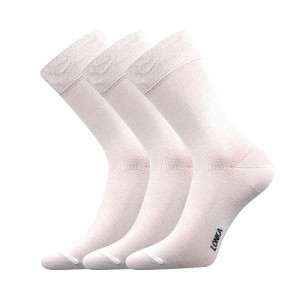 3PACK ponožky Lonka bambusové bílé (Debob) 35-38