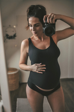 Těhotenské kalhotky Julimex Flexi-one Panty Mama Maxi béžová univerzální