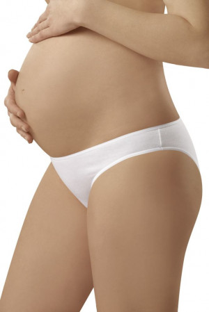 Těhotenské bavlněné kalhotky Mama mini bílé bílá