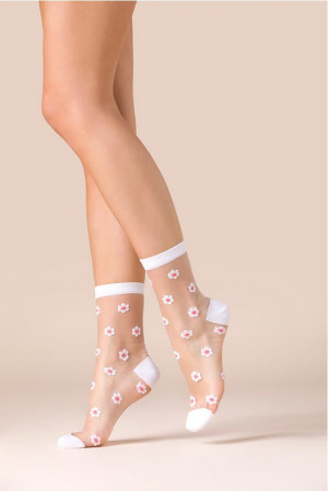 Dámské ponožky Gabriella 525 Daisy bianco-modrá 35-38